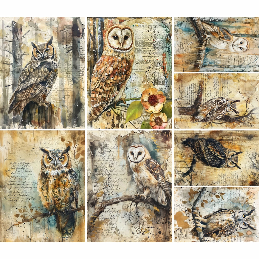Craft Kreatively Rice Paper A4 Value Pack of 6 - Owl