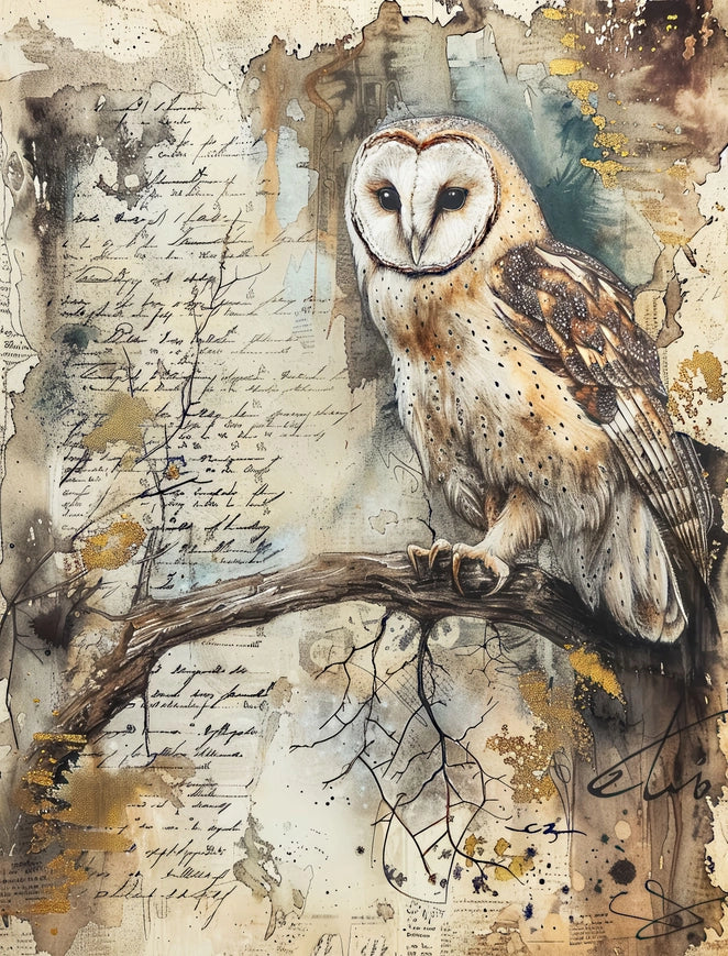 Craft Kreatively Rice Paper A4 Value Pack of 6 - Owl