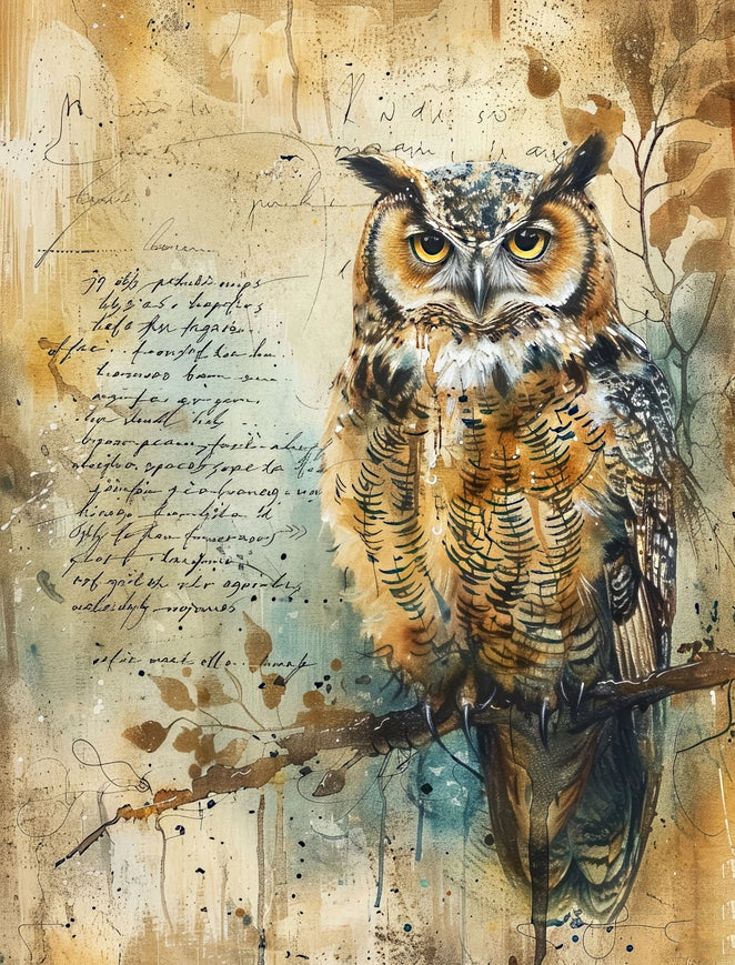 Craft Kreatively Rice Paper A4 Value Pack of 6 - Owl