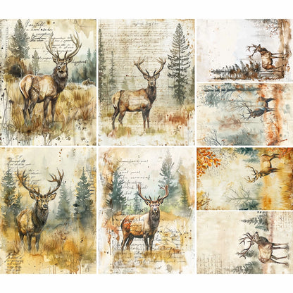 Craft Kreatively Rice Paper A4 Value Pack of 6 - Stag