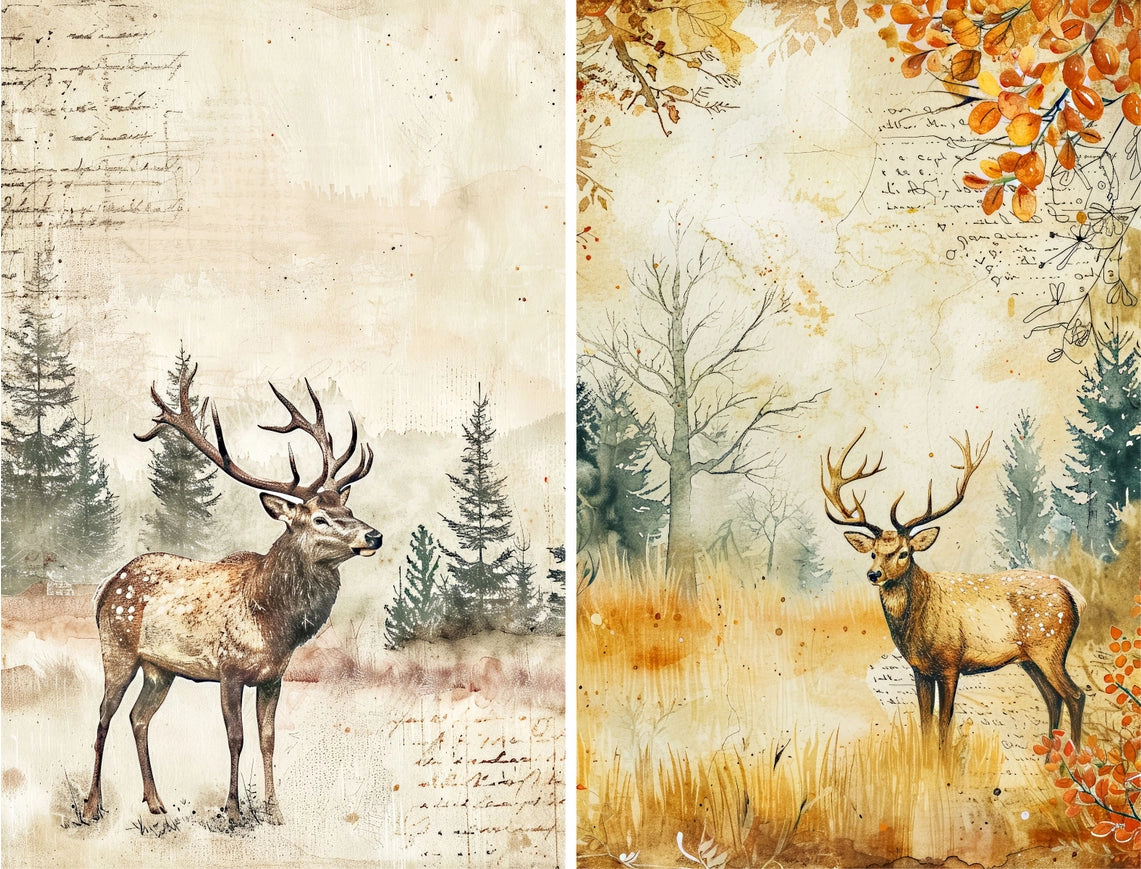 Craft Kreatively Rice Paper A4 Value Pack of 6 - Stag