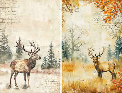 Craft Kreatively Rice Paper A4 Value Pack of 6 - Stag