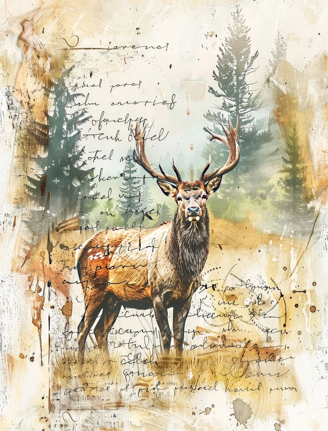 Craft Kreatively Rice Paper A4 Value Pack of 6 - Stag