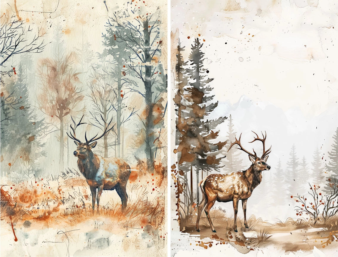 Craft Kreatively Rice Paper A4 Value Pack of 6 - Stag