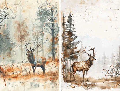 Craft Kreatively Rice Paper A4 Value Pack of 6 - Stag