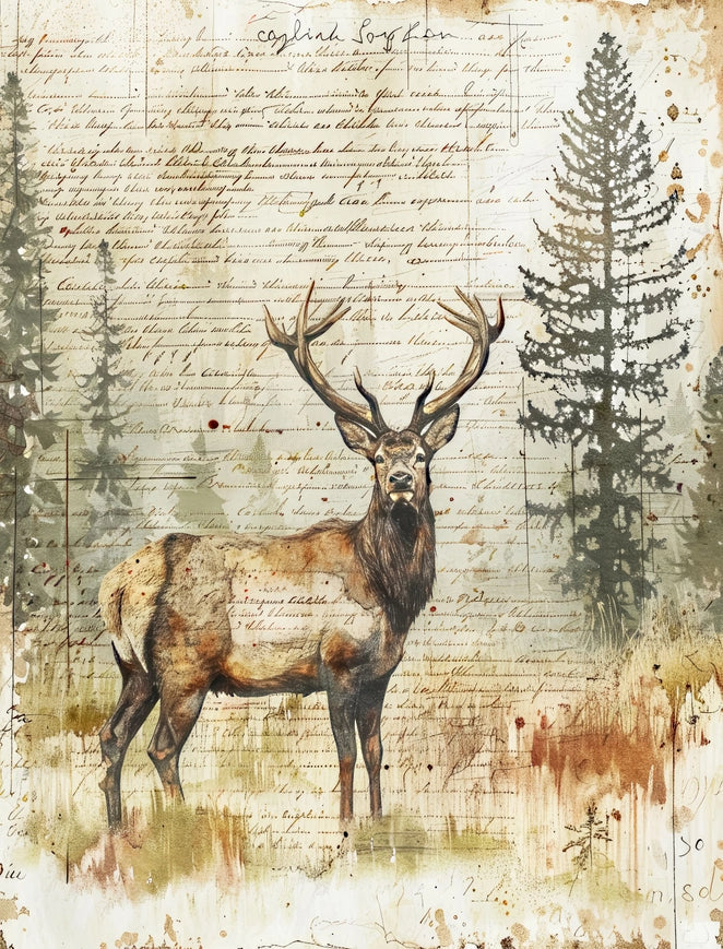 Craft Kreatively Rice Paper A4 Value Pack of 6 - Stag