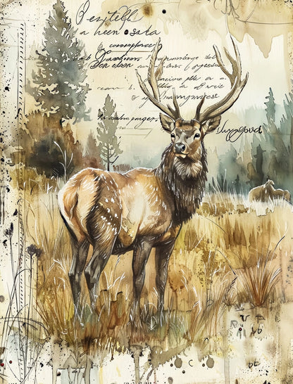 Craft Kreatively Rice Paper A4 Value Pack of 6 - Stag