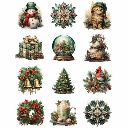 Craft Kreatively Rice Paper A4 Value Pack of 6 - Vintage Christmas