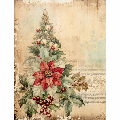 Craft Kreatively Rice Paper A4 Value Pack of 6 - Vintage Christmas