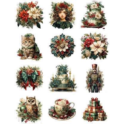 Craft Kreatively Rice Paper A4 Value Pack of 6 - Vintage Christmas