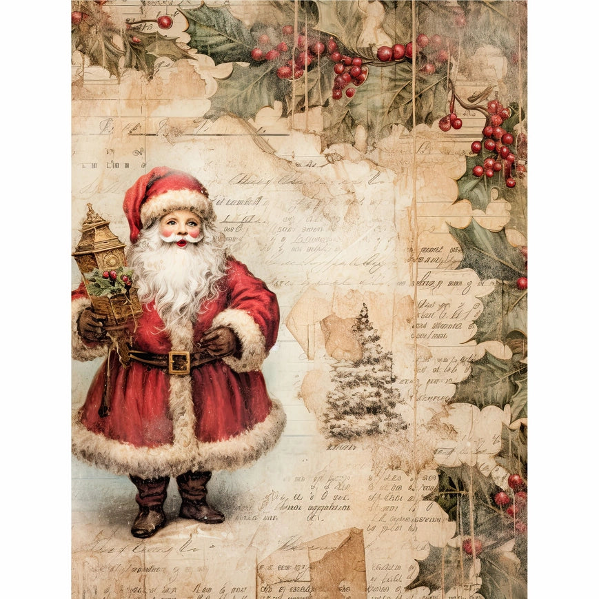 Craft Kreatively Rice Paper A4 Value Pack of 6 - Vintage Christmas