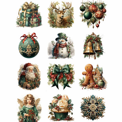 Craft Kreatively Rice Paper A4 Value Pack of 6 - Vintage Christmas