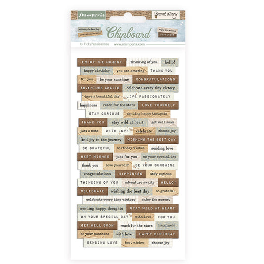 Stamperia Chipboard- Create Happiness Secret Diary