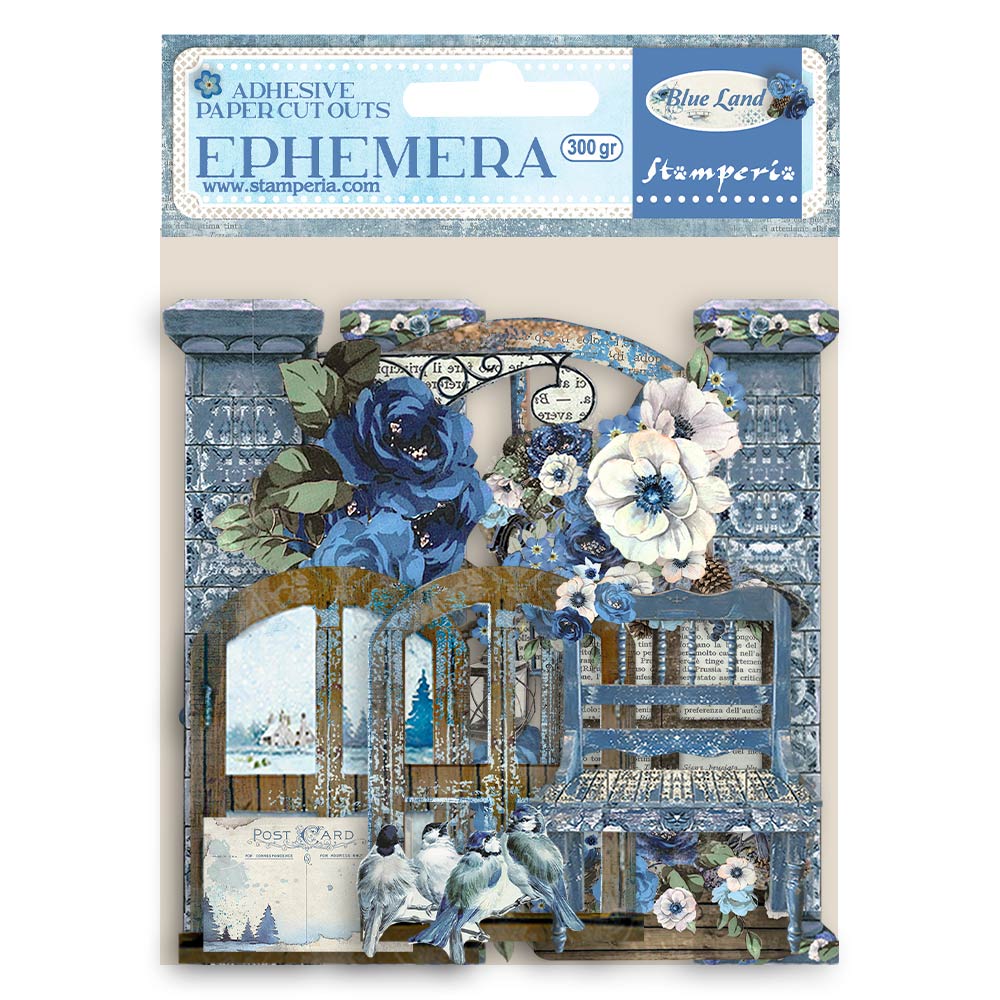 Stamperia Adhesive Ephemera - Blue Land