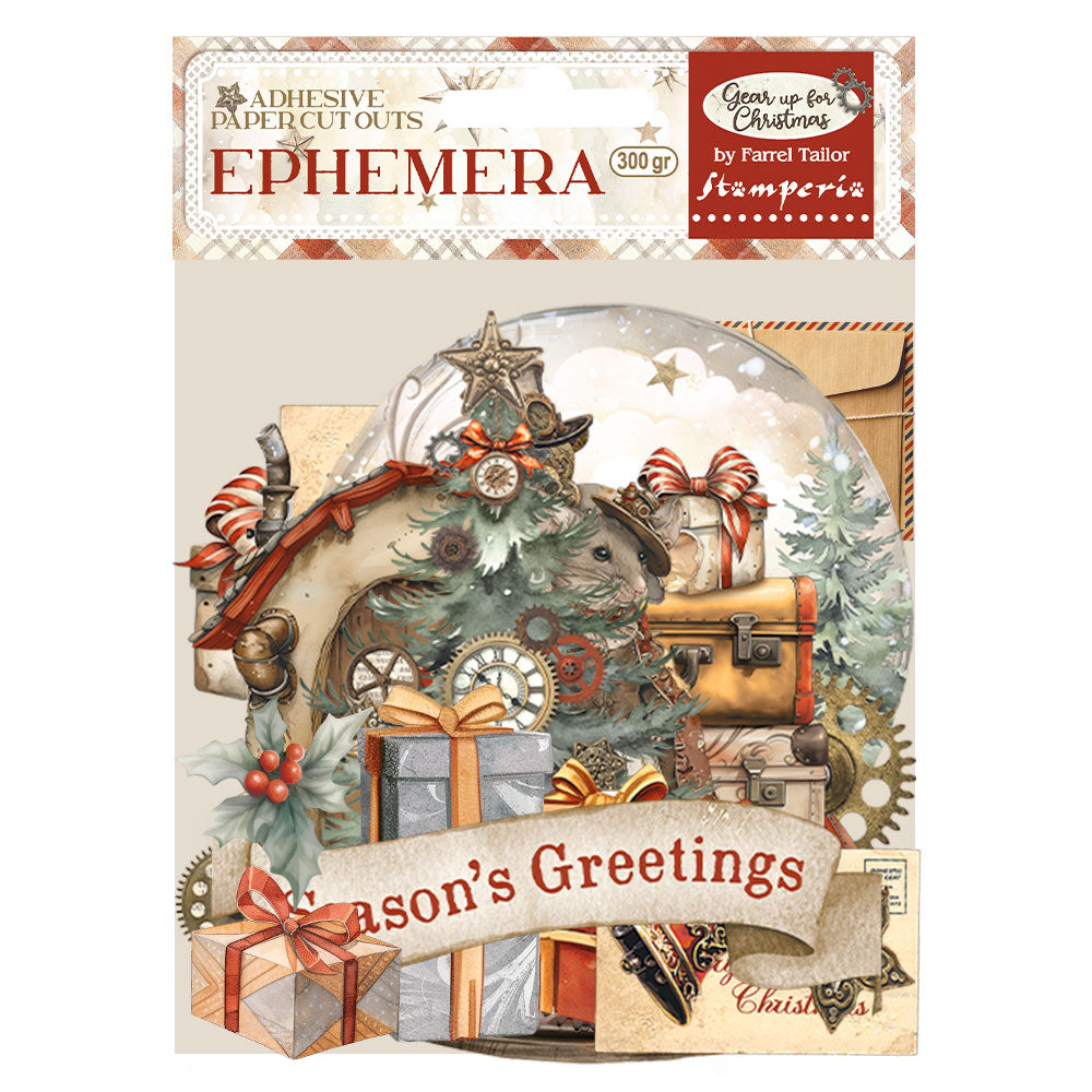 Stamperia Adhesive Ephemera - Gear Up For Christmas