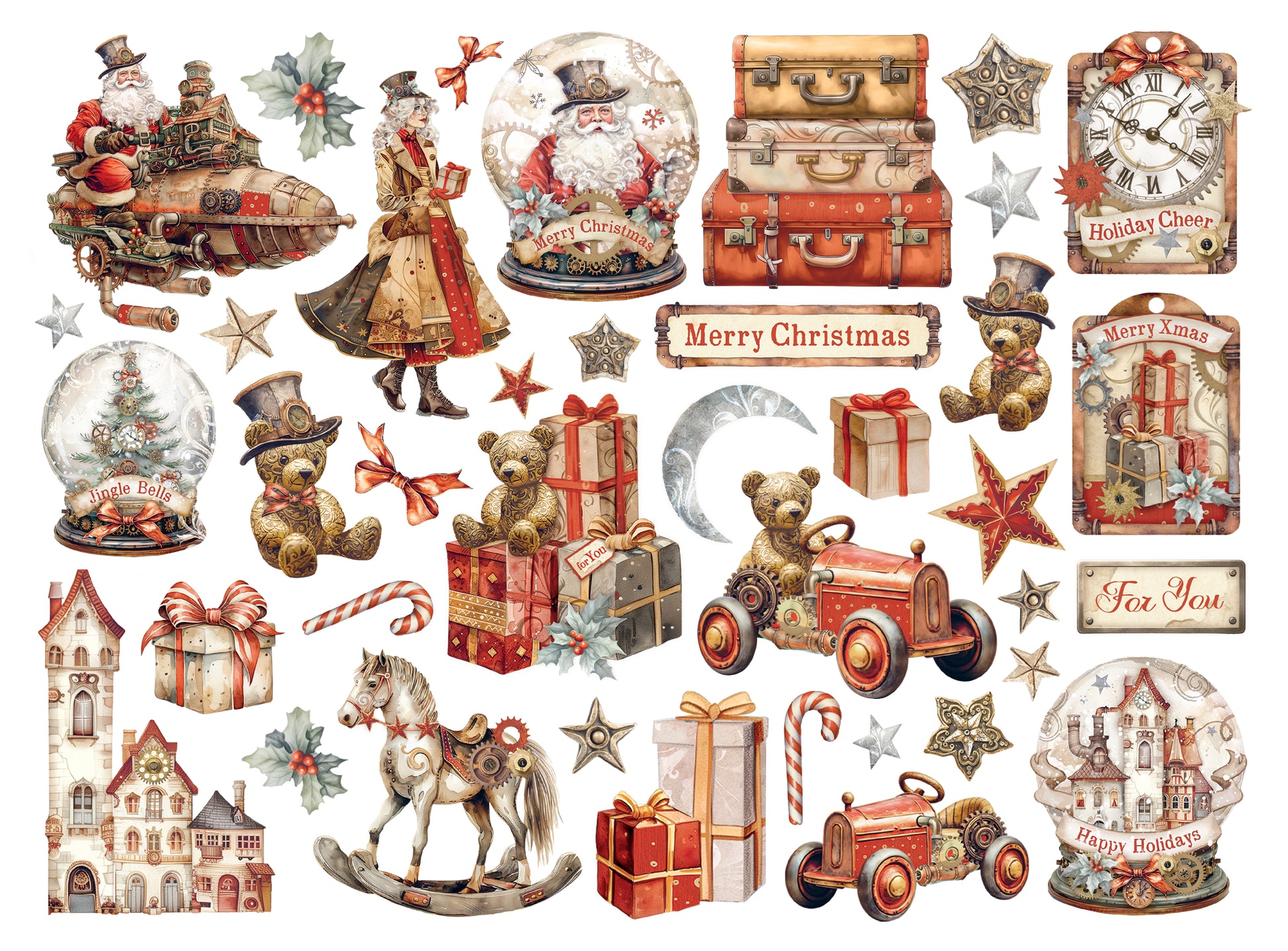 Stamperia Assorted Die Cuts - Gear Up For Christmas