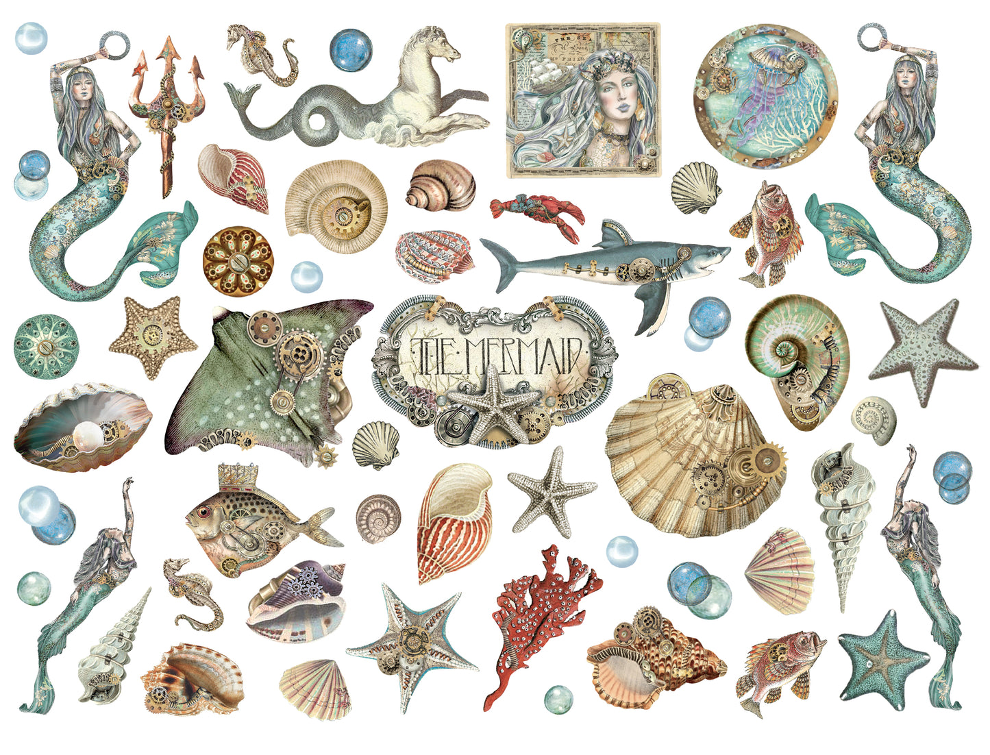 Stamperia Assorted Die Cuts - Songs of the Sea, Creatures