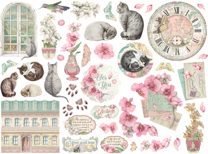 Stamperia Assorted Die Cuts - Orchids and Cats