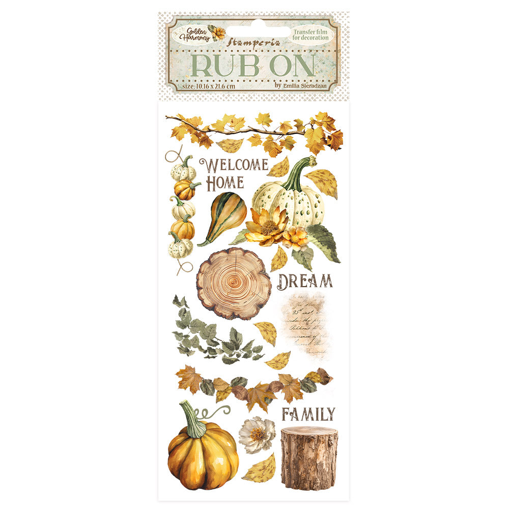 Stamperia Rub-On - Golden Harmony, Pumpkins