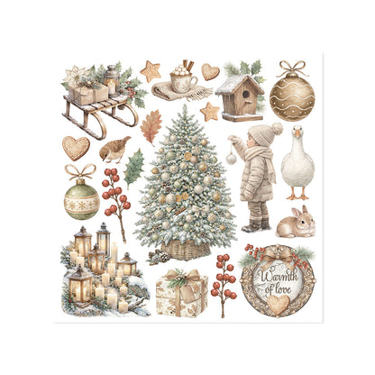 Stamperia Rub On Kit - White Christmas