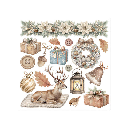 Stamperia Rub On Kit - White Christmas