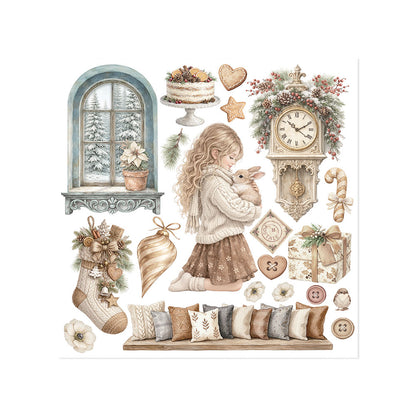 Stamperia Rub On Kit - White Christmas
