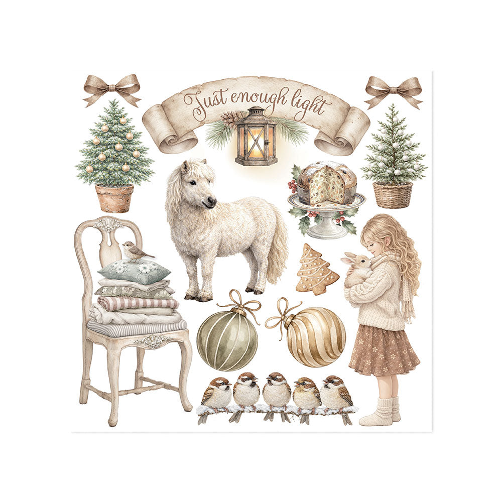 Stamperia Rub On Kit - White Christmas