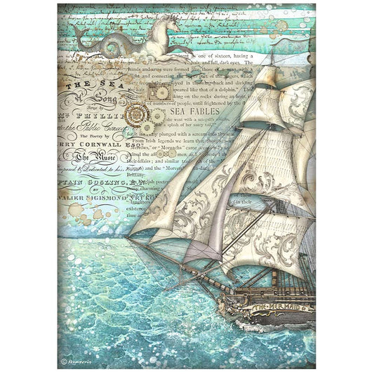 Stamperia Rice Paper A4 - Songs of the Sea, The Sailing Ship