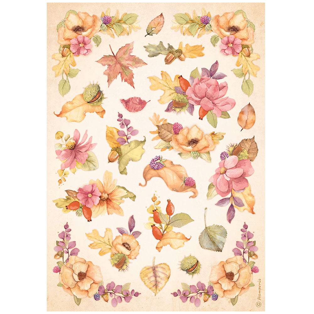 Stamperia Rice Paper A4 - Woodland Flowers