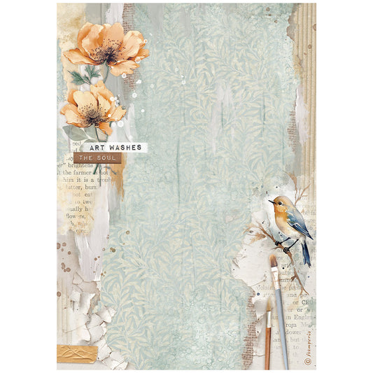 Stamperia Rice Paper A4 - Create Happiness Secret Diary, Bird