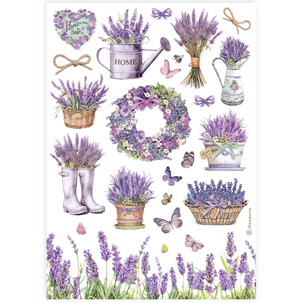 Stamperia Rice Paper A4 - Provence Accessories