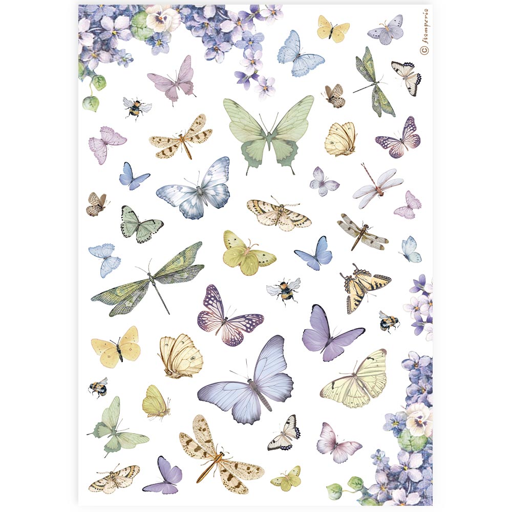 Stamperia Rice Paper A4 - Butterflies