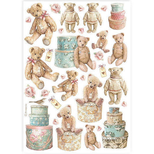 Stamperia Rice Paper A4 - Teddy Bears