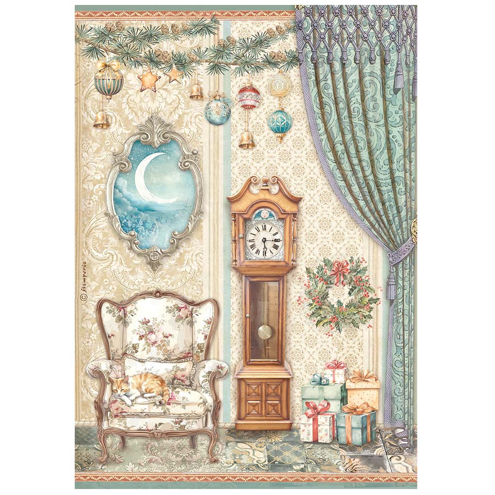 Stamperia Rice Paper A4 - The Nutcracker, Pendulum Clock and Chair