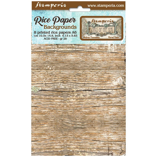 Stamperia Rice Paper A6 Value Pack Backgrounds- Songs of the Sea