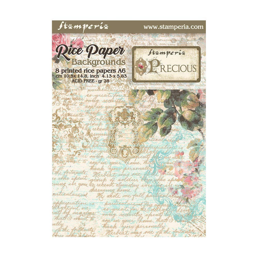 Stamperia Rice Paper A6 Value Pack Backgrounds- Precious