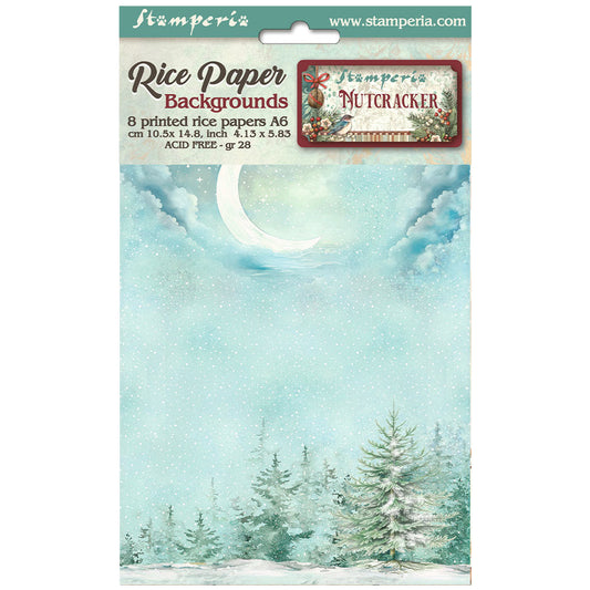 Stamperia Rice Paper A6 Value Pack Backgrounds- The Nutcracker