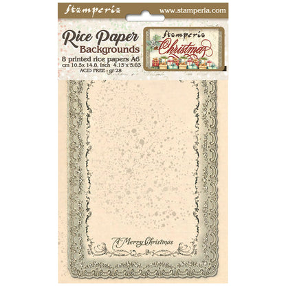 Stamperia Rice Paper A6 Value Pack Backgrounds- Classic Christmas