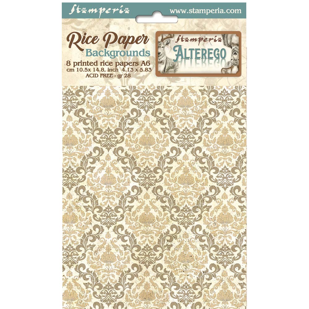 Stamperia Rice Paper A6 Value Pack Backgrounds- Alterego