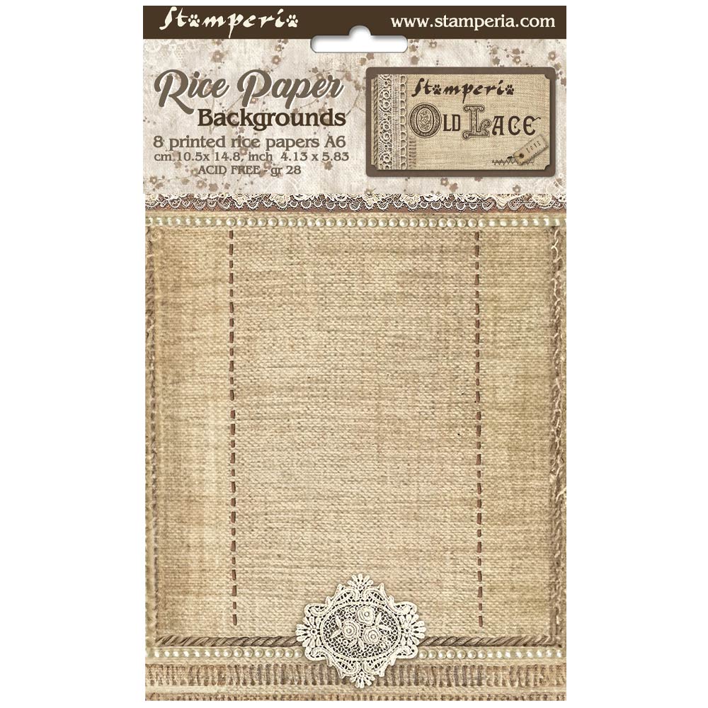 Stamperia Rice Paper A6 Value Pack Backgrounds- Old Lace