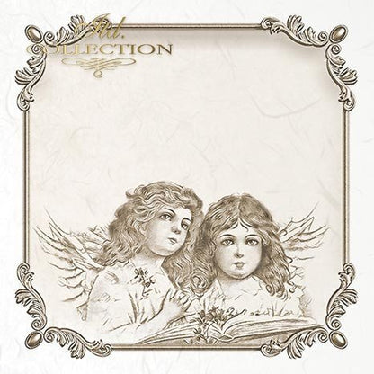 Illustration of two angelic figures with decorative frame and 'Collection' text.
