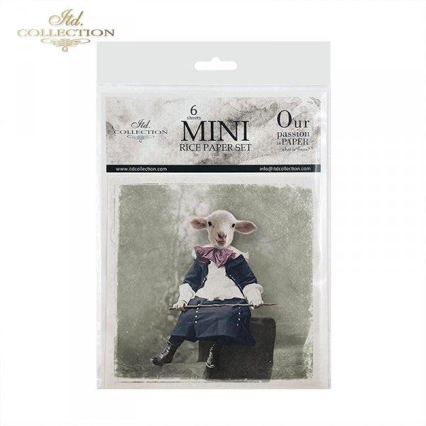 Decoupage Mini Rice Paper Set - Animals in Costume II