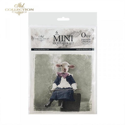 Decoupage Mini Rice Paper Set - Animals in Costume II