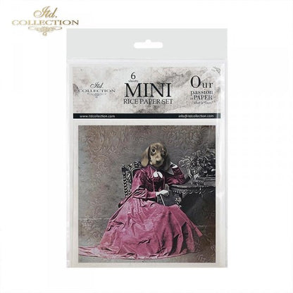 Decoupage Mini Rice Paper Set - Animals in Costume III
