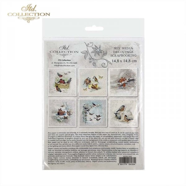 Decoupage Mini Rice Paper Set - Birds