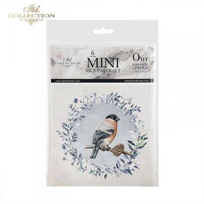 Decoupage Mini Rice Paper Set - Birds with Frost