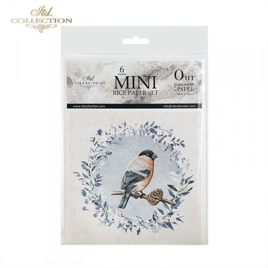 Decoupage Mini Rice Paper Set - Birds with Frost