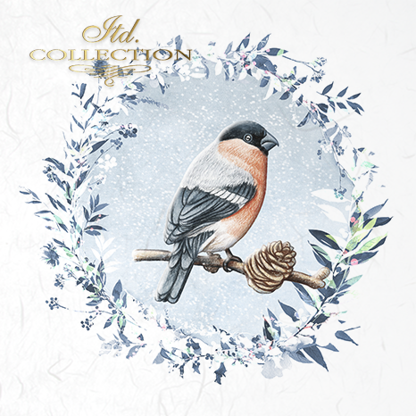 Decoupage Mini Rice Paper Set - Birds with Frost