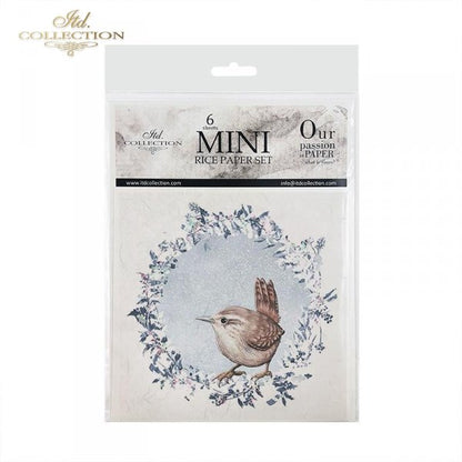 Decoupage Mini Rice Paper Set - Birds with Frost II