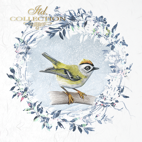 Decoupage Mini Rice Paper Set - Birds with Frost II
